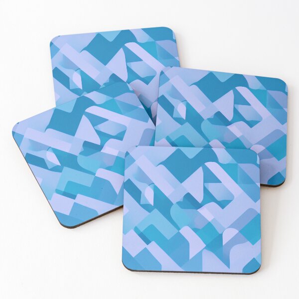 Item preview, Abstract Geometric Art in Shades of Blue designed and sold by Evolvity.