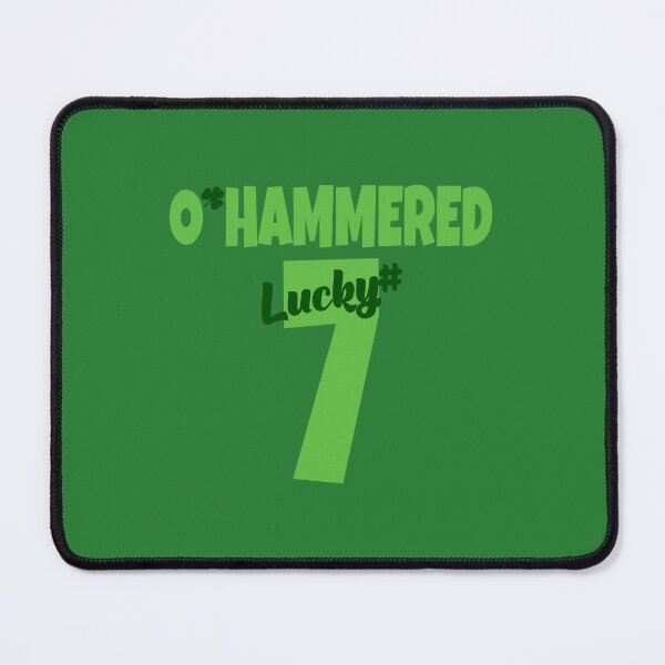 Item preview, O’Hammered Lucky #7 Baseball Style (on Green) designed and sold by PawsitiveMum.