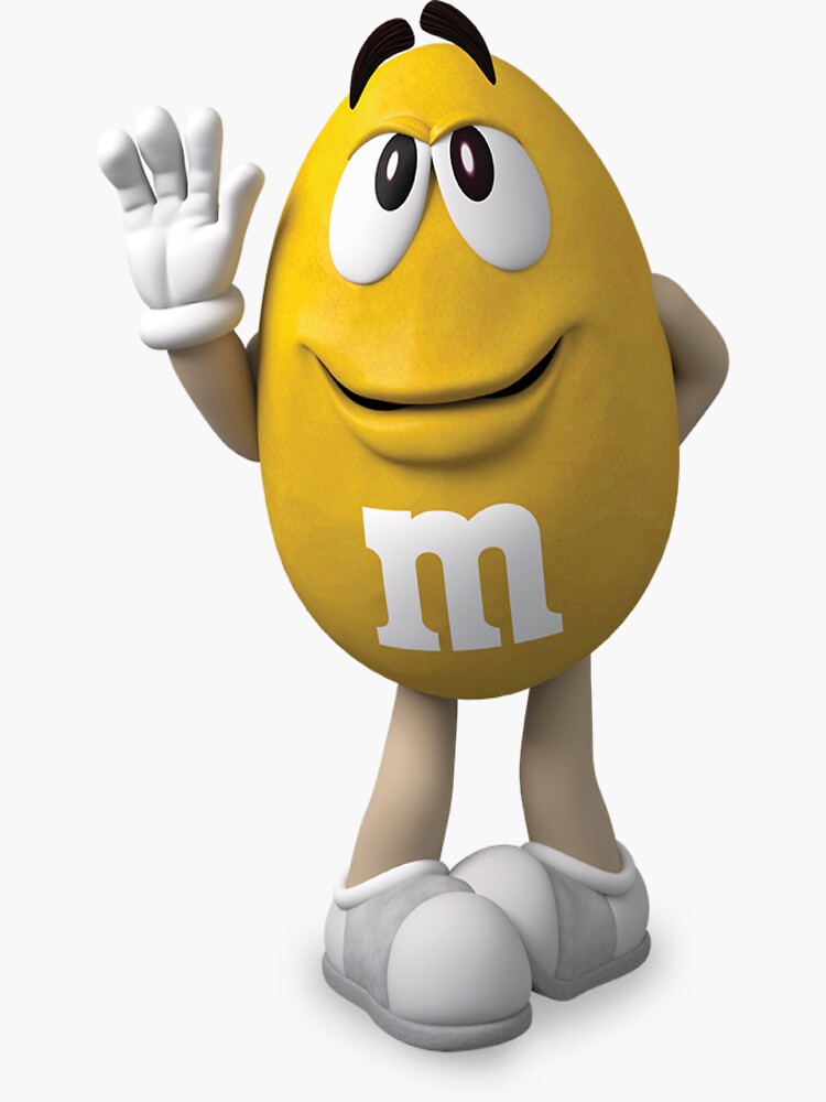 YELLOW M&M DECAL / STICKER 10