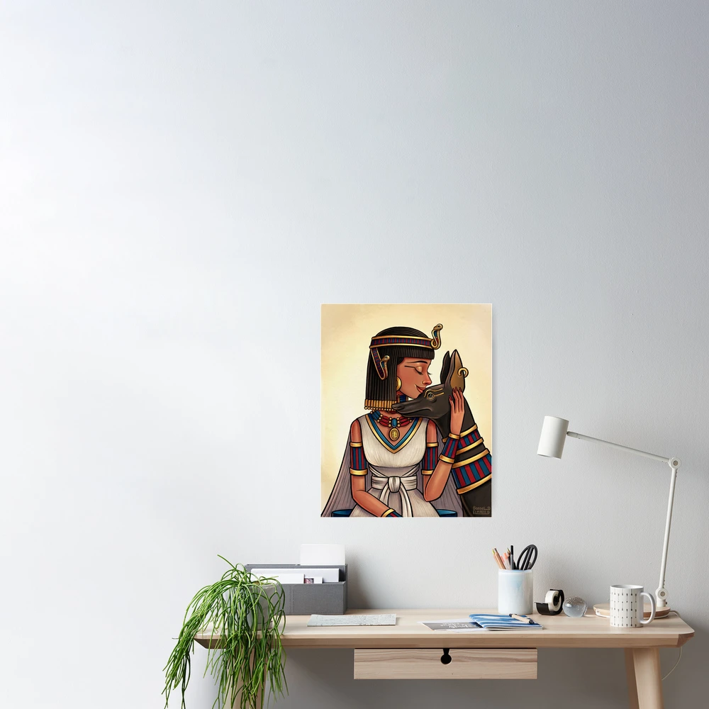 Ancient Egypt Queen with a Poster Dog ELKADI Redbubble Bassel Representing | Sale Anubis\