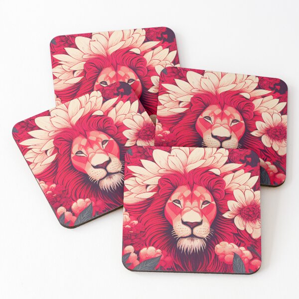 Item preview,  Red lion in a rush of flowers designed and sold by MAV-Arts.