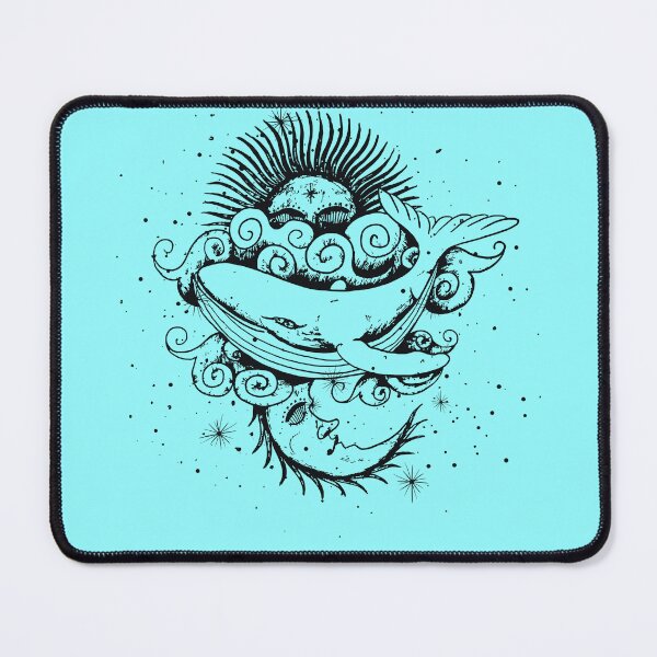 Item preview, Whale sea ocean waves, sun and moon sleeping designed and sold by Silva-Sol.