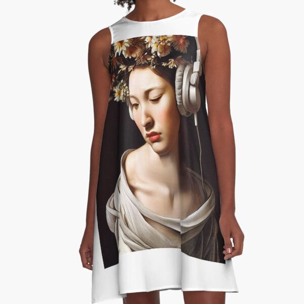 Caravaggio in Headphones by Servalan at Tale Teller Club  A-Line Dress