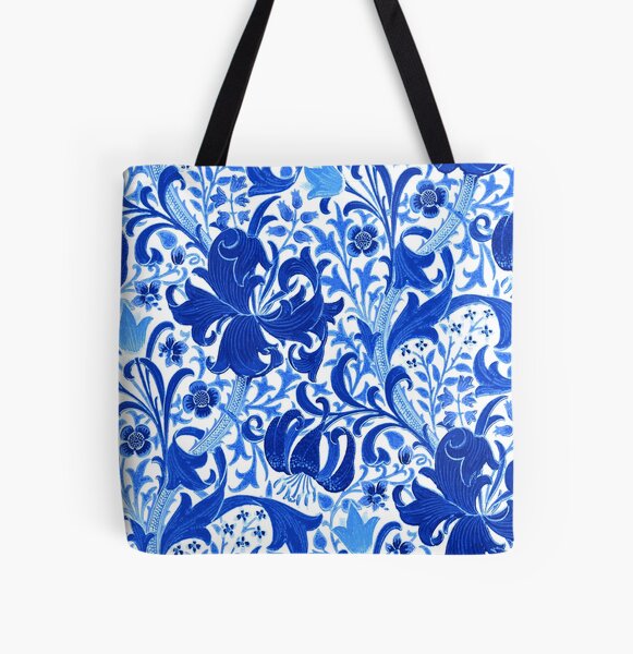 William Morris Tree of Life, Cobalt Blue and White Crossbody Bag