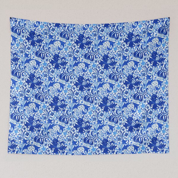 Item preview, William Morris Iris and Lily, Cobalt Blue designed and sold by Marymarice.