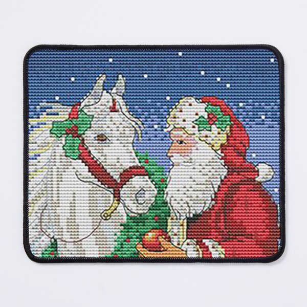 Item preview, Santa, Christmas Card, Santa with horse, Santa Claus, Santa cross stich, Santa pixelated, Old World Santa designed and sold by Nostrathomas66.