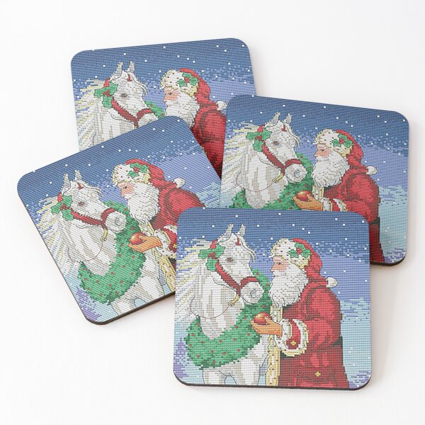 Item preview, Santa, Christmas Card, Santa with horse, Santa Claus, Santa cross stich, Santa pixelated, Old World Santa designed and sold by Nostrathomas66.