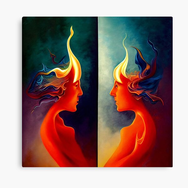 A Piece of You Cute Soulmate Twin Flame Illustration Art Digital Download  Fine Art Spirituality -  Canada