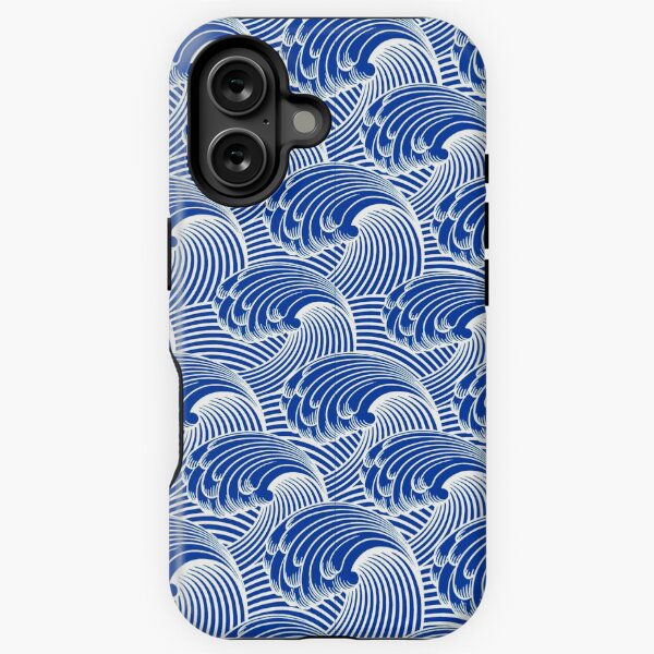 Vista previa del artículo con la obra «Vintage Japanese Waves, Cobalt Blue and White», diseñado y vendido por Marymarice.