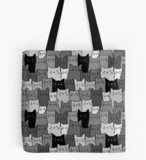 Silent Cats Monochromatic Tote Bag
