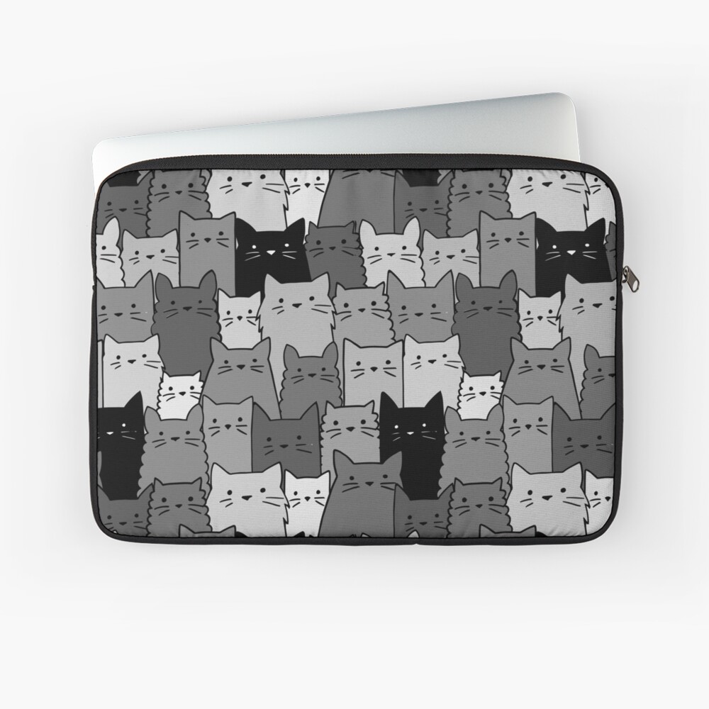 Silent Cats Monochromatic Laptop Sleeve
