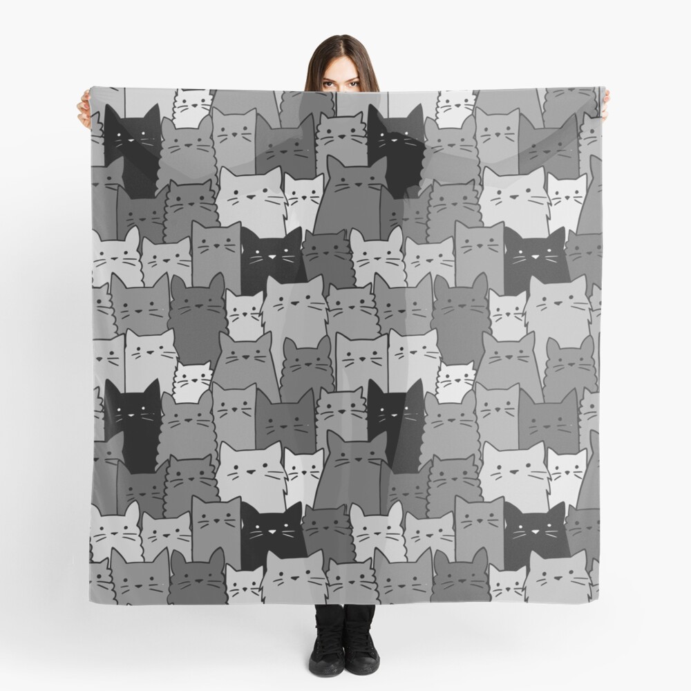 Silent Cats Monochromatic Scarf