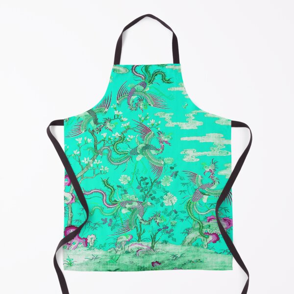Item preview, Five Phoenixes in The Garden ,Chinese Imperial Green Teal Blue Pink Purple Floral Tapestry designed and sold by BulganLumini.