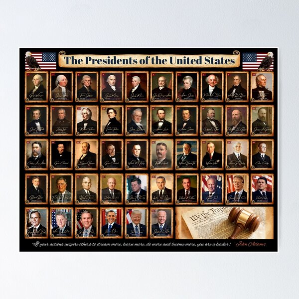Item preview, Presidents of the United States of America Horizontal in Full Color  designed and sold by Examine the Past.