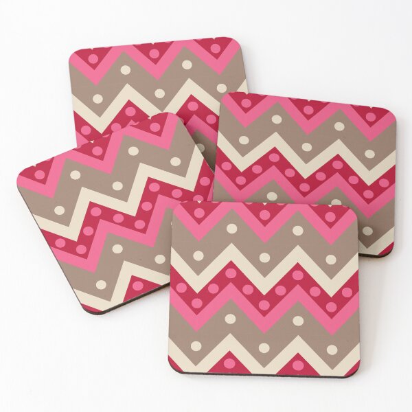 Item preview, Chevrons and Dots, Coral Pink and Taupe designed and sold by Marymarice.