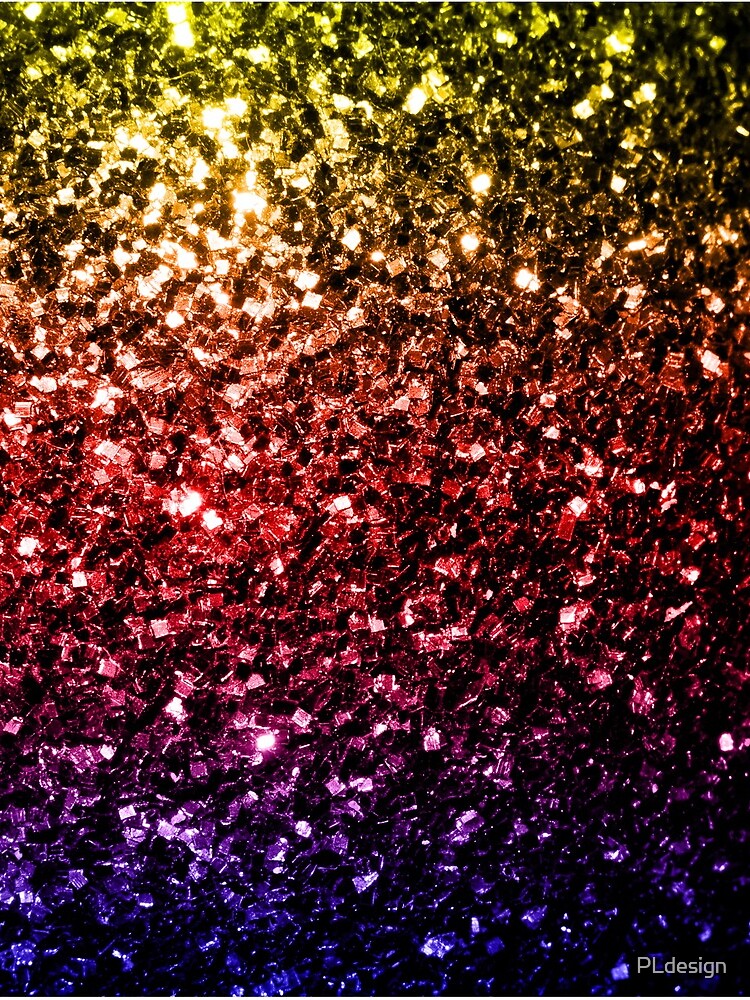 Beautiful rainbow yellow red purple faux sparkles by PLdesign