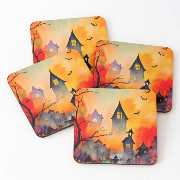 Item preview, Creepy Watercolor Town designed and sold by MsGoldenCreates.