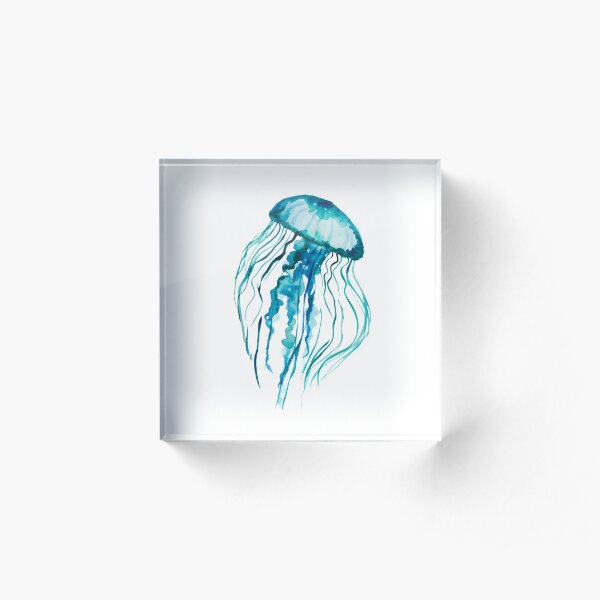 Watercolor Jellyfish Acrylic Block