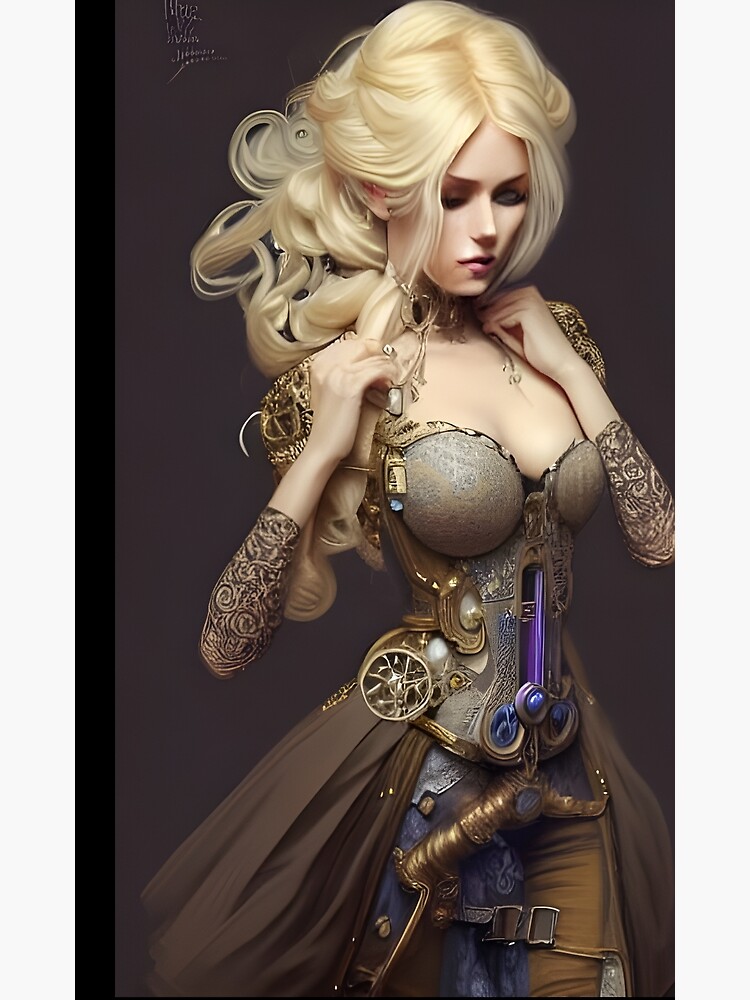 Beautiful blonde in steampunk corset dress Poster for Sale by Eliteijr