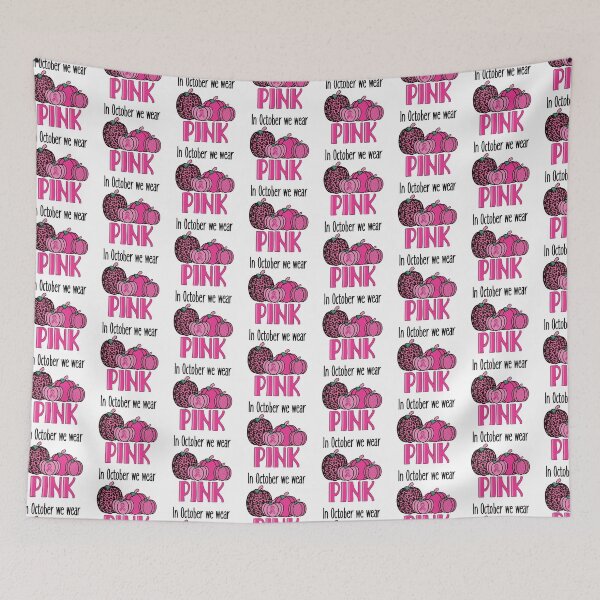 Item preview, In October We Wear Pink Breast Cancer Awareness Pumpkins Leopard Print T-shirt designed and sold by Nerdygirlteez.