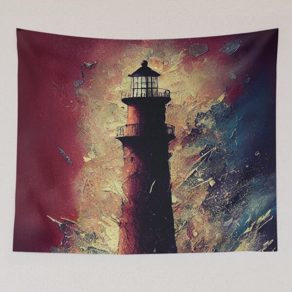 Item preview, Abstract Lighthous Painting designed and sold by AnuGoldPrints.