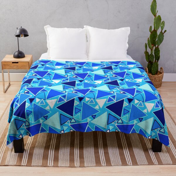 Item preview, Mid-Century Modern Triangles, Cerulean Blue designed and sold by Marymarice.