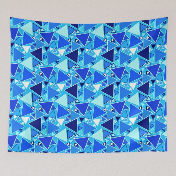 Item preview, Mid-Century Modern Triangles, Cerulean Blue designed and sold by Marymarice.