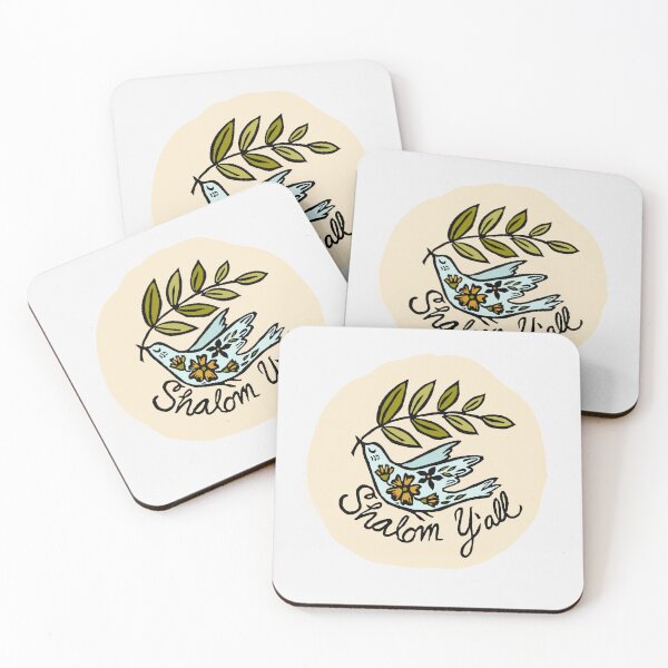 Item preview, Handcarved Linocut Shalom Y’all Peace Dove Olive Branch designed and sold by RDevane.
