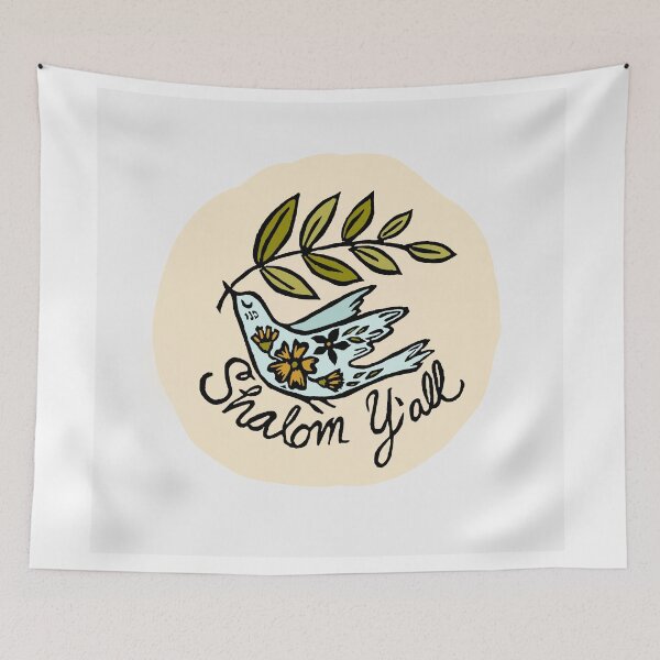 Item preview, Handcarved Linocut Shalom Y’all Peace Dove Olive Branch designed and sold by RDevane.