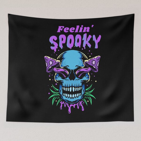 Item preview, Fellin Spooky Psychedelic mushroom skull Halloween Art designed and sold by Artistusha.