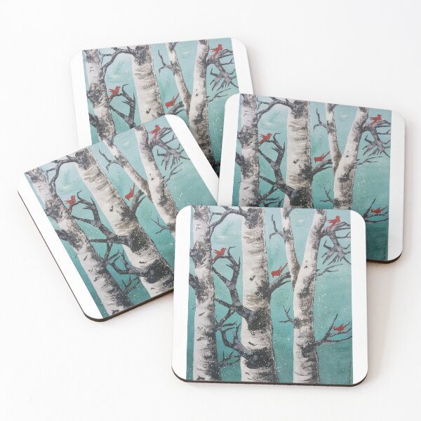 Item preview, Red Cardinals in Birches designed and sold by mkfloriomanning.
