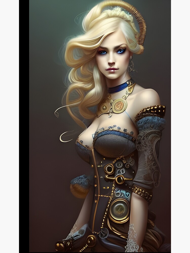 Breathtaking blonde in steampunk corset dress Poster for Sale by