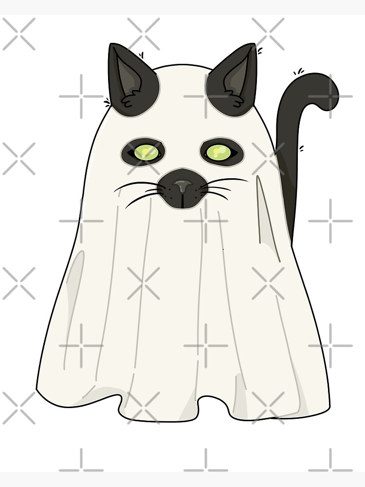 Ghost Cat Poster For Sale By Plasmacakes Redbubble