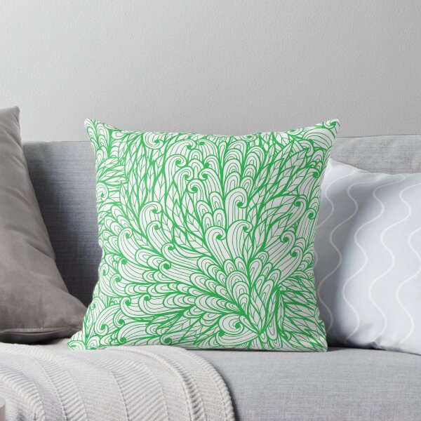 Item preview, Green hand drawn doodle pattern designed and sold by Patternalized.
