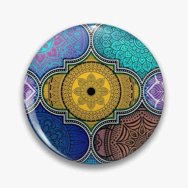 Item preview, Dark Blue Colors Ethnic Indian Abstract Floral Tiles pattern designed and sold by Art-by-Geoff.