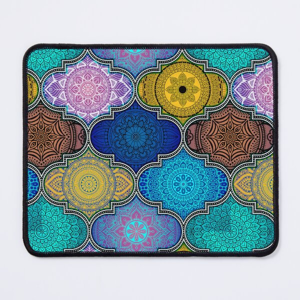 Item preview, Dark Blue Colors Ethnic Indian Abstract Floral Tiles pattern designed and sold by Art-by-Geoff.