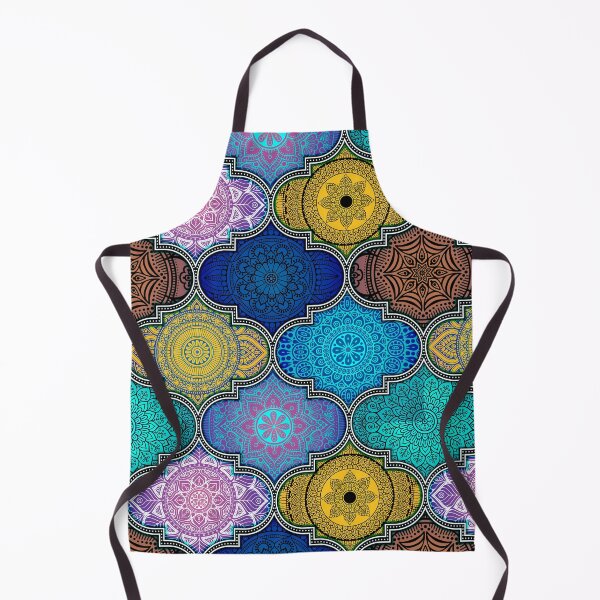 Item preview, Dark Blue Colors Ethnic Indian Abstract Floral Tiles pattern designed and sold by Art-by-Geoff.