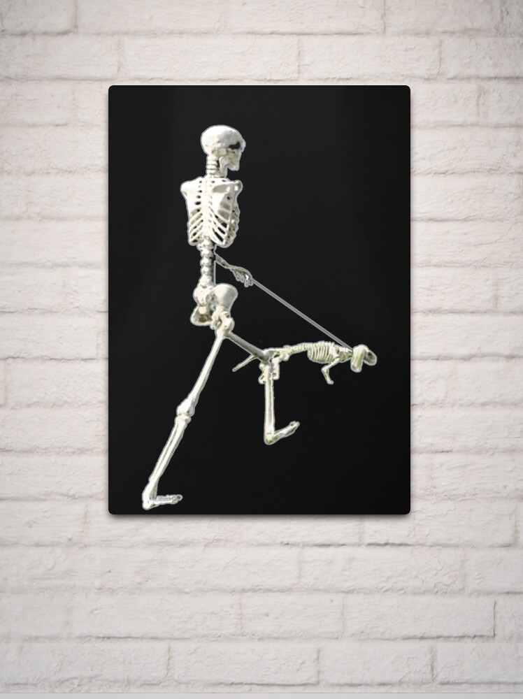 Skeleton Walking Skeletal Wiener Dog - Funny Halloween Time Skull Dead  People Metal Print for Sale by MarinaGorban