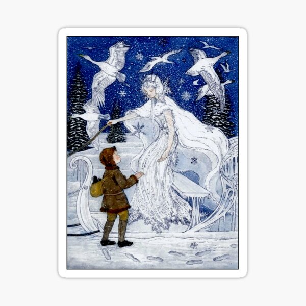 SNOW QUEEN : Vintage Fairy Tale Print Sticker