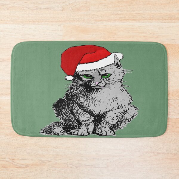 Item preview, Gray Christmas Cat designed and sold by kristalcurt.