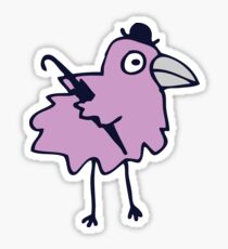 Business Bird - Lilac on Mint green - cute bird pattern by Cecca Designs Sticker