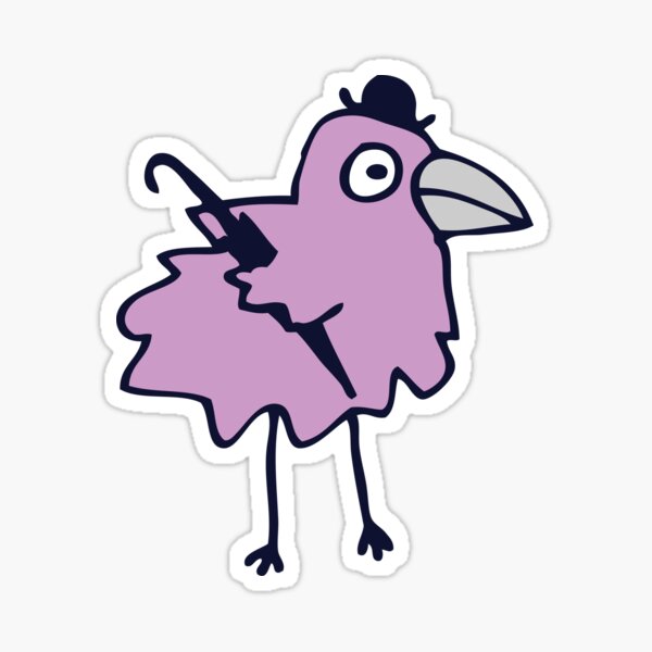 Business Bird - Lilac on Mint green - cute bird pattern by Cecca Designs Sticker