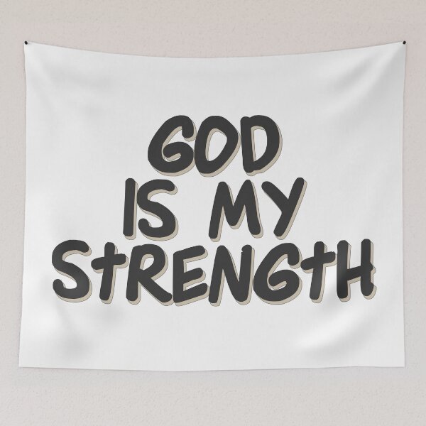 Item preview, Christian Quotes - Bible Verse - God is My Strength designed and sold by MyArt23.