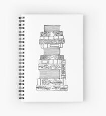 Black and White Floral Book Stack Spiral Notebook