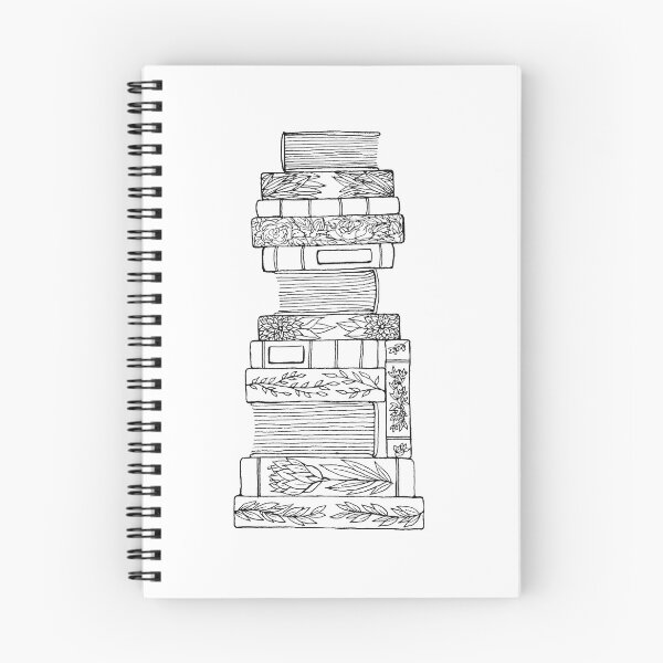 Item preview, Black and White Floral Book Stack designed and sold by Emma Mildred Cowell.
