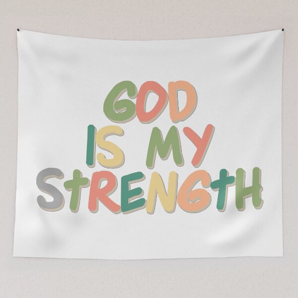 Item preview, Copy of Christian Quotes - Bible Verse - God is My Strength designed and sold by MyArt23.