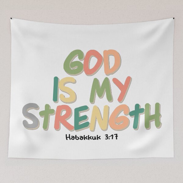 Item preview, Copy of Christian Quotes - Bible Verse - God is My Strength designed and sold by MyArt23.