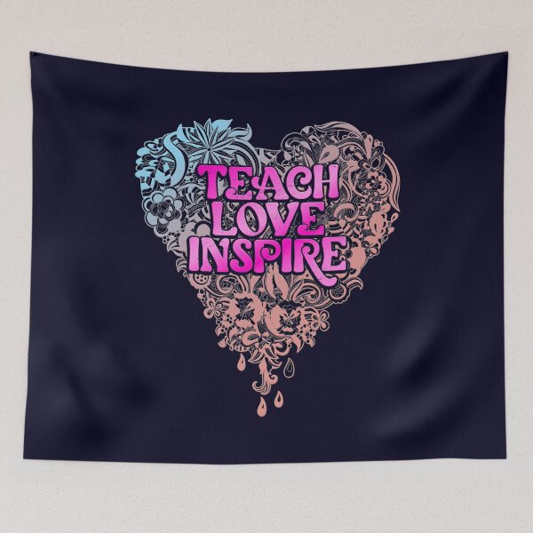 Item preview, Teach Love Inspire Teacher Student School Hippie Heart designed and sold by CRHPOD20.