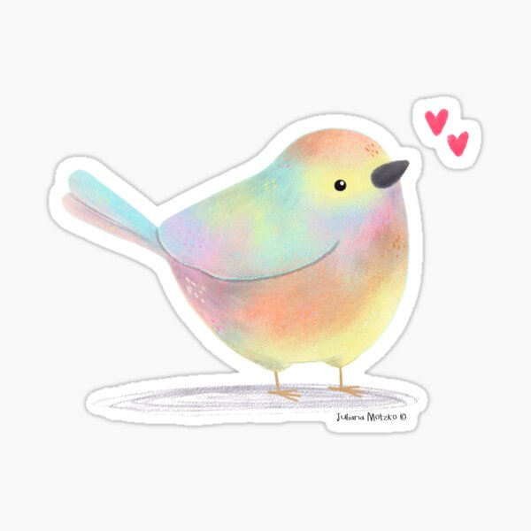 Item preview, White Browed Tit Warbler Bird with little hearts designed and sold by julianamotzko.