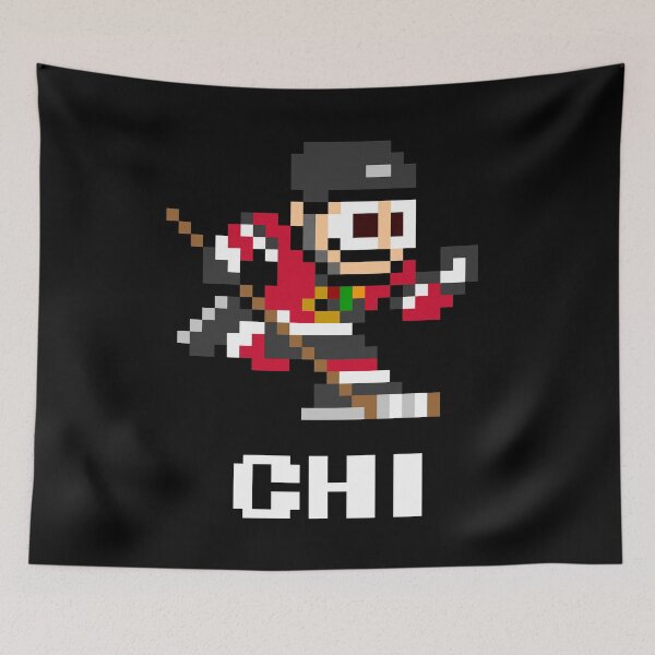 Item preview, Chicago Blackhawks Home + Initials (8-bit Hockey Player) designed and sold by The Armorsmith.